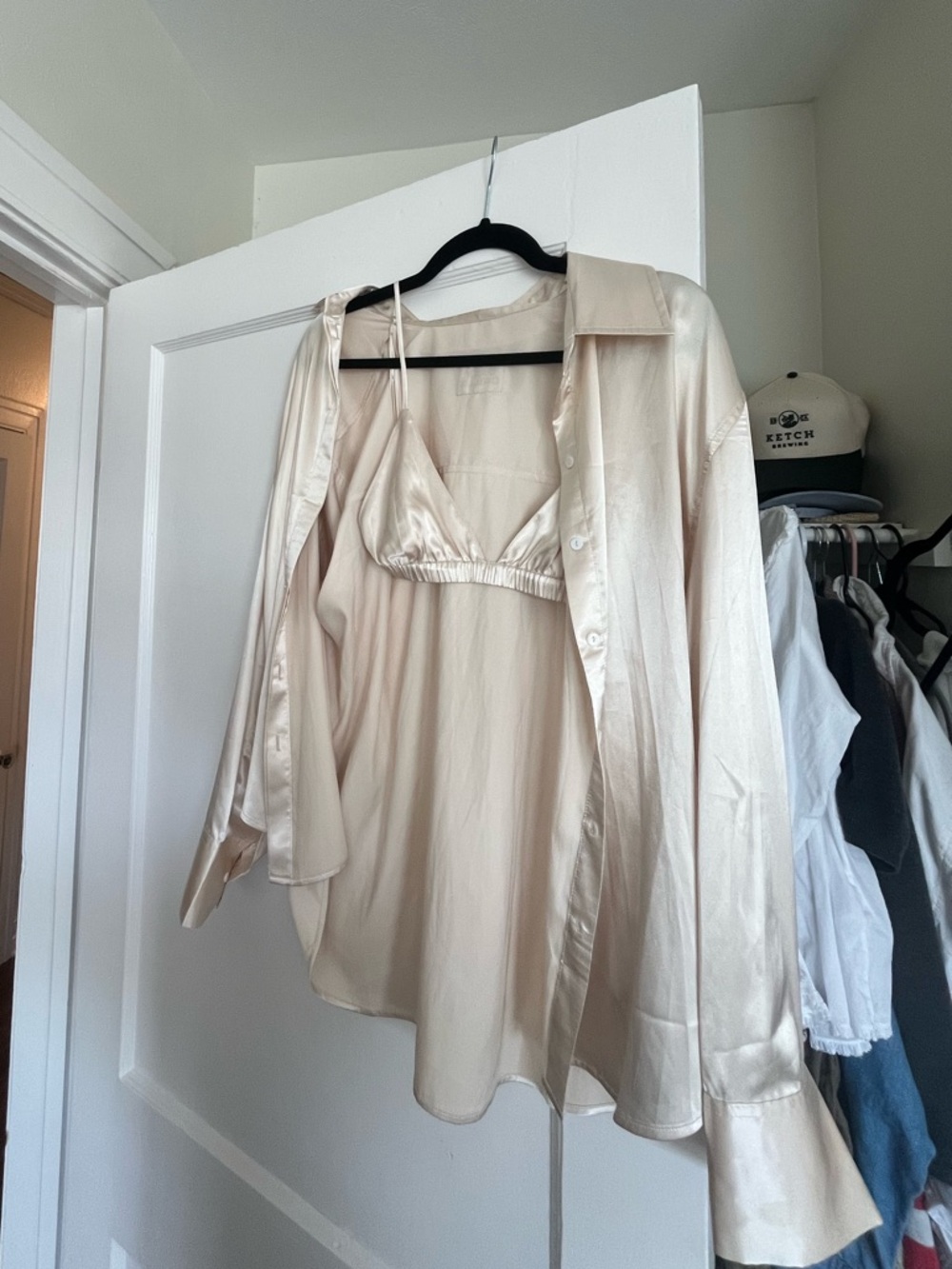 Daily Drills silk Button-Front Blouse and matching bra